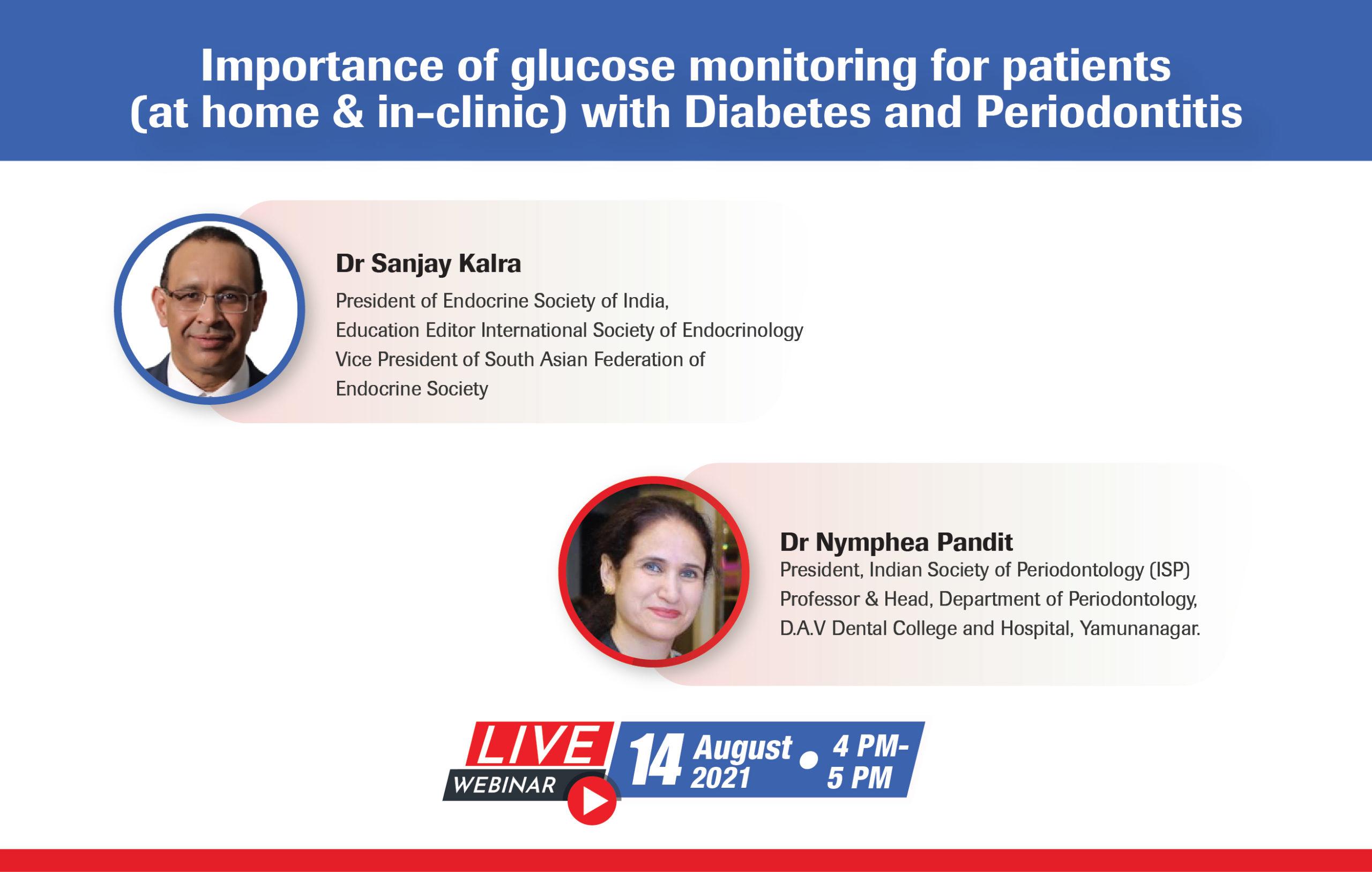 Importance of glucose monitoring for patients (at home & in-clinic) with Diabetes and Periodontitis